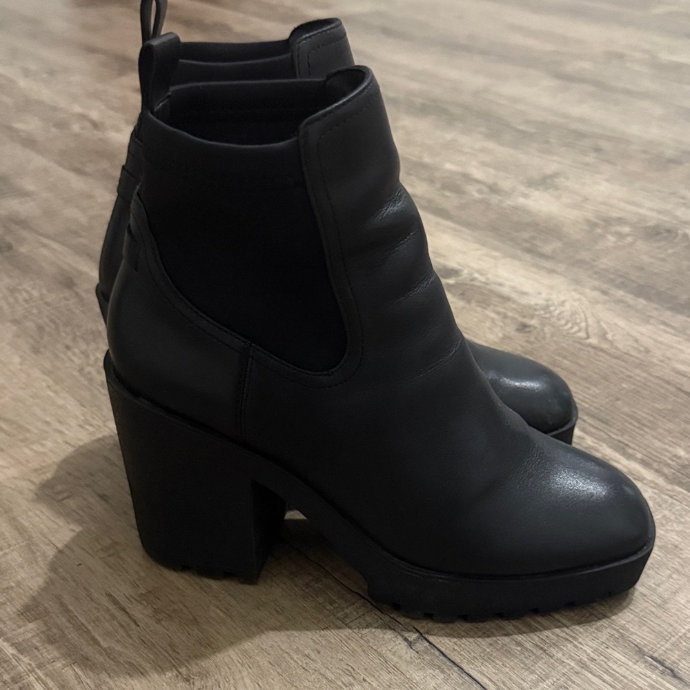 Aldo Black Chunky Heel Boots